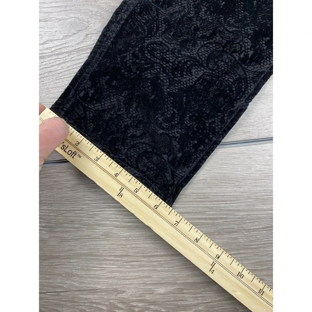 Seven‎ 7 Women's Velvet Paisley Patterned Jeans Black Size 16 New